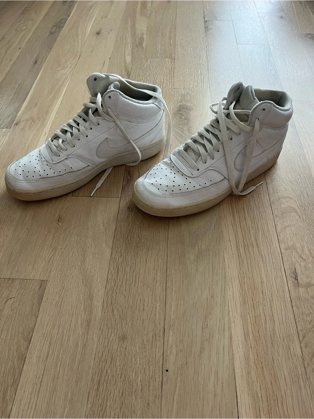 Nike Men’s White High-Top Sneakers with Off-White Soles